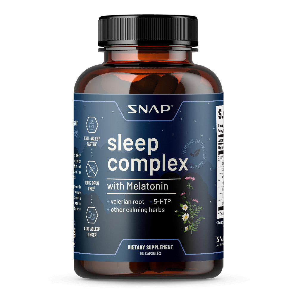 Snap Supplements Sleep Complex With Melatonin Capsules, 60 Ea